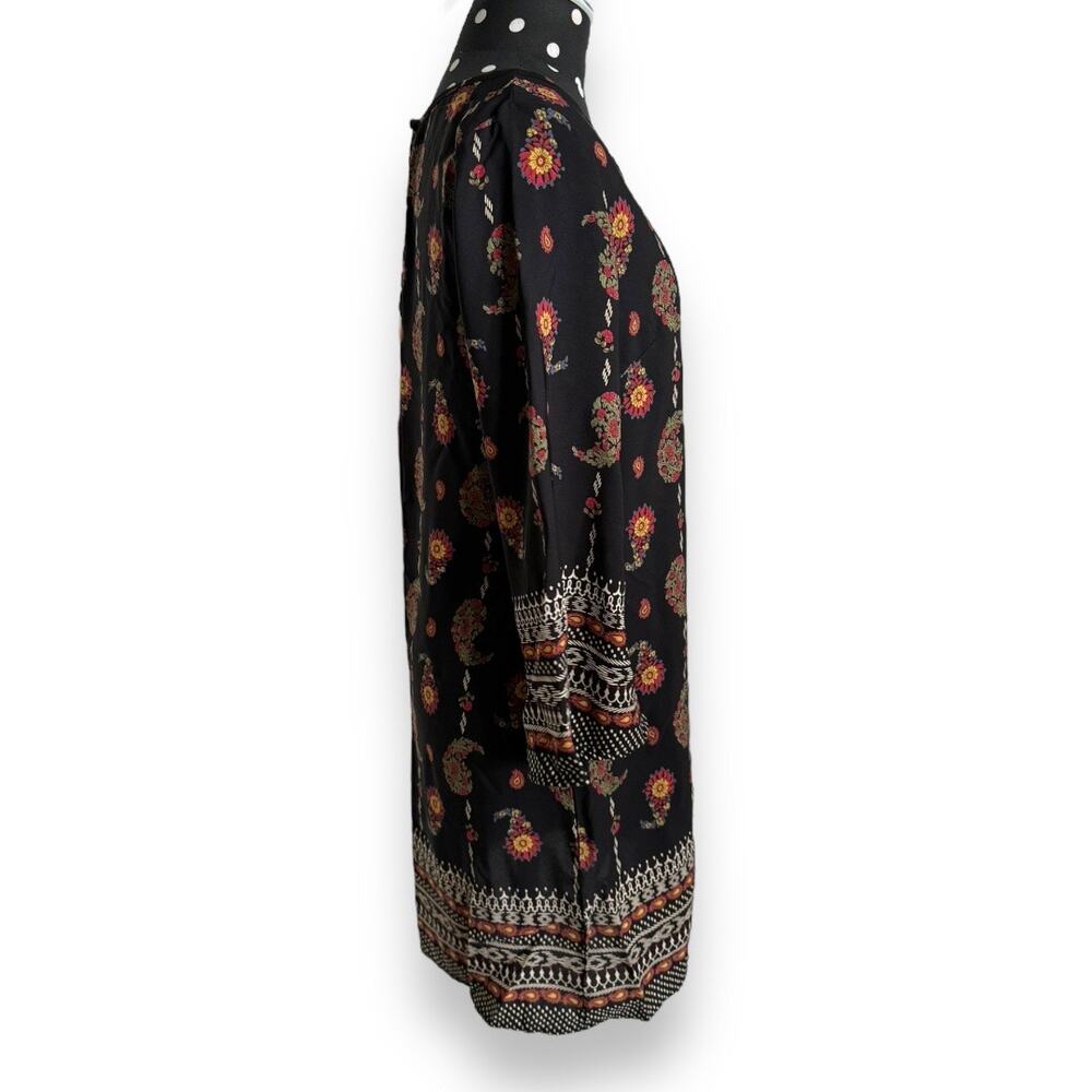 Gibiu Womens Dress Sz S Black Paisley Print Shift 3/4 Sleeve NEW - Picture 5 of 10